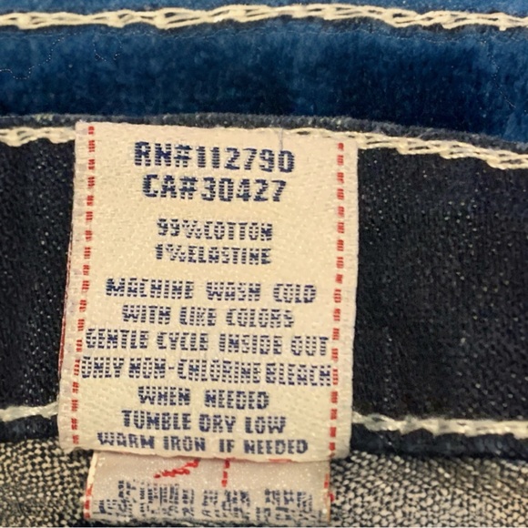 True Religion Women’s Joey Big T Twisted Flare Dark Denim Jeans - Size 25 NWOT - Picture 11 of 12